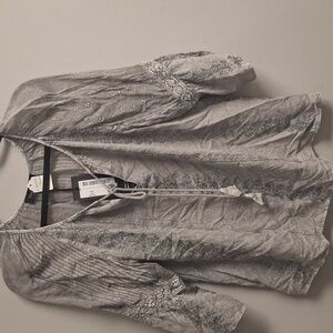 Young Threads Gray Boho Blouse